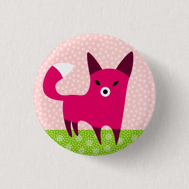 Badge Rond 2,50 Cm Fox rouge (Devant)