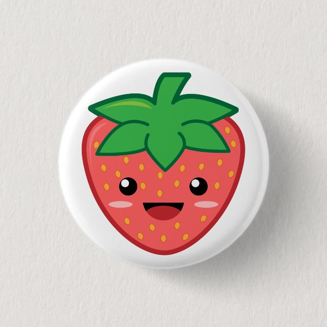 Badge Rond 2,50 Cm Fraise (Devant)