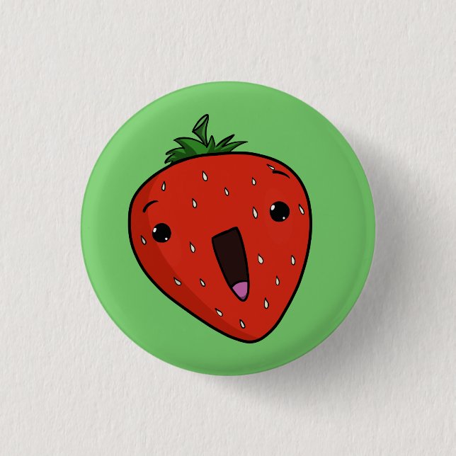 Badge Rond 2,50 Cm Fraise exaltée (Devant)