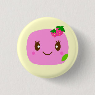 Badge Rond 2,50 Cm fraise rose foncée de boulette