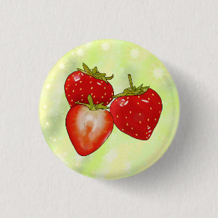 Badge Rond 2,50 Cm fraises 