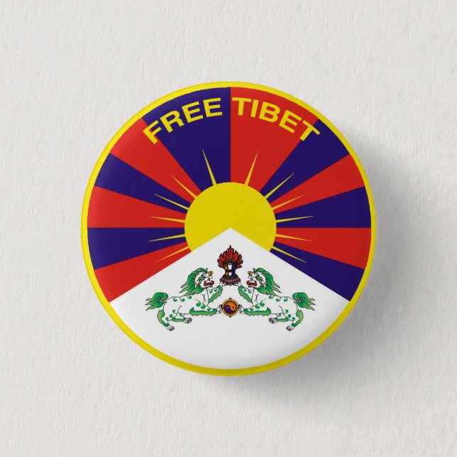 Badge Rond 2,50 Cm Free Tibet (Devant)