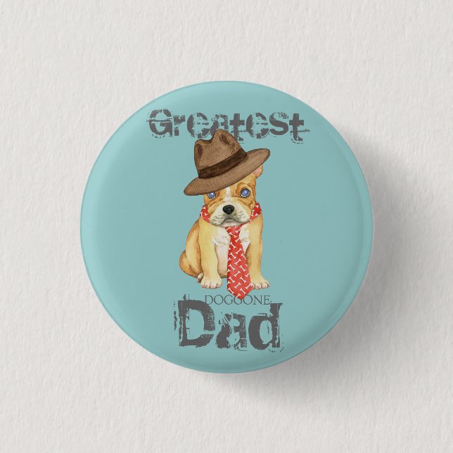 Badge Rond 2,50 Cm French Bulldog Papa (Devant)