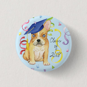 Badge Rond 2,50 Cm Frenchie Graduate