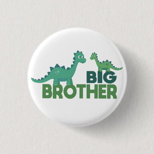 Badge Rond 2,50 Cm Frères Dinosaur, grand frère faire-part