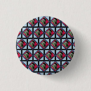 Badge Rond 2,50 Cm Frida Kahlo Retro Pink Denim