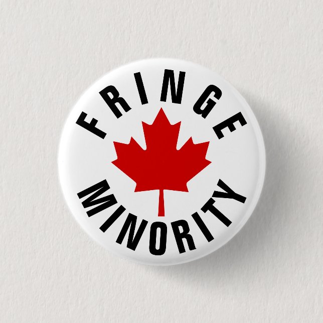 Badge Rond 2,50 Cm Fringe Minorité Canada Manifestation de Maple Leaf (Devant)