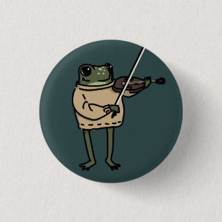 Badge Rond 2,50 Cm Frog Violinist Music Pin