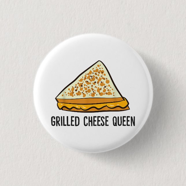 Badge Rond 2,50 Cm Fromage Grillé Queen Funny Fromage Grillé (Devant)
