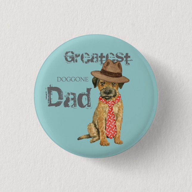 Badge Rond 2,50 Cm Frontière Terrier Papa (Devant)