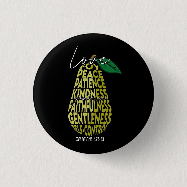 Badge Rond 2,50 Cm Fruit Of Spirit Love Joy Peace Patience Kindness G (Devant)