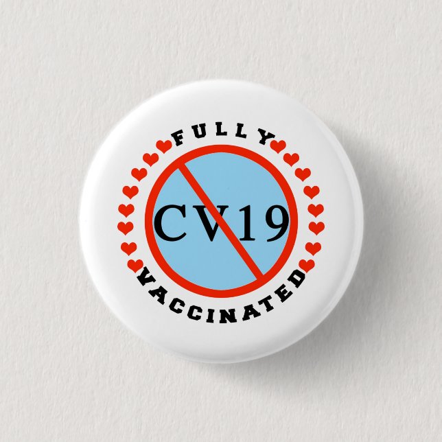 Badge Rond 2,50 Cm Fully Vaccinated (Devant)