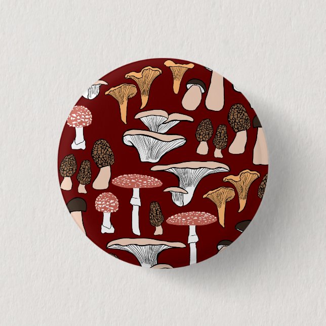 Badge Rond 2,50 Cm Fun Fungi Motif de champignons (Devant)