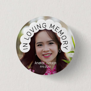 Badge Rond 2,50 Cm Funérailles commémoratives de la photo moderne