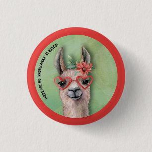 Badge Rond 2,50 Cm Funny Llama Bunco