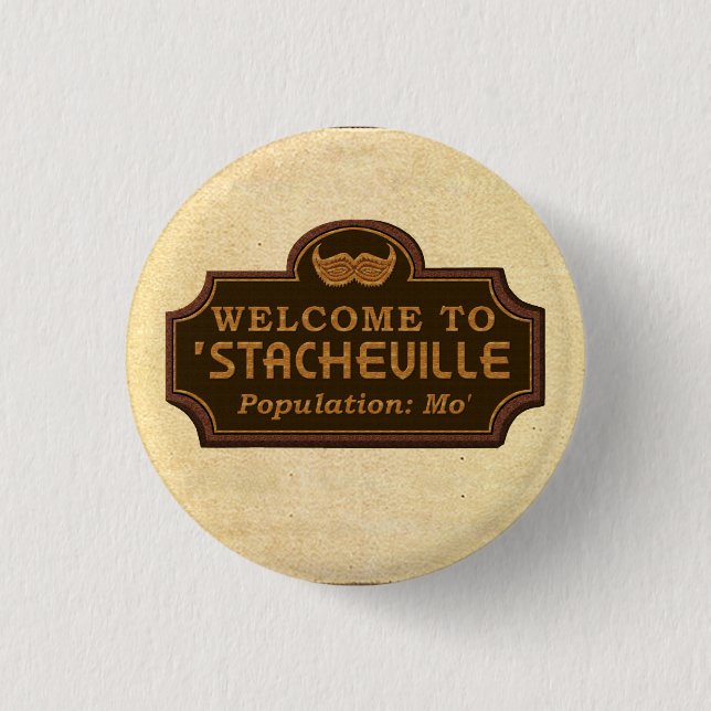 Badge Rond 2,50 Cm Funny Mustache Mo Affiche de bienvenue (Devant)