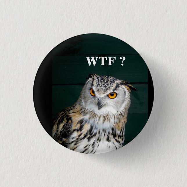 Badge Rond 2,50 Cm Funny Owl Slogan (Customise) (Devant)