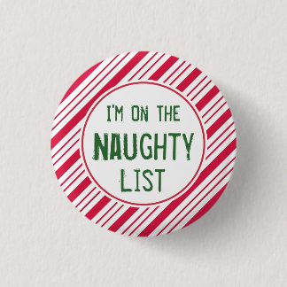 Badge Rond 2,50 Cm Funny Père Noël Liste de vilains boutons de Noël P