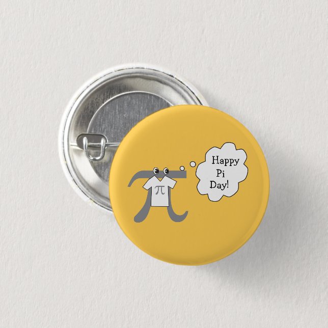 Badge Rond 2,50 Cm Funny Pi Guy - Joyeux Pi Day (Devant & derrière)