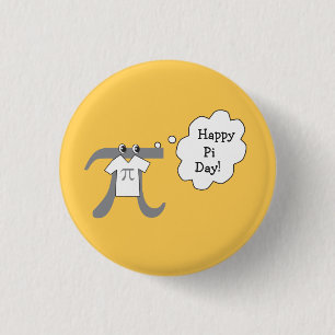 Badge Rond 2,50 Cm Funny Pi Guy - Joyeux Pi Day
