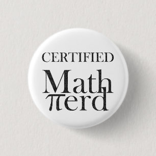 Badge Rond 2,50 Cm Funny Pi Math Enseignant en Sciences Nerd Black Wh