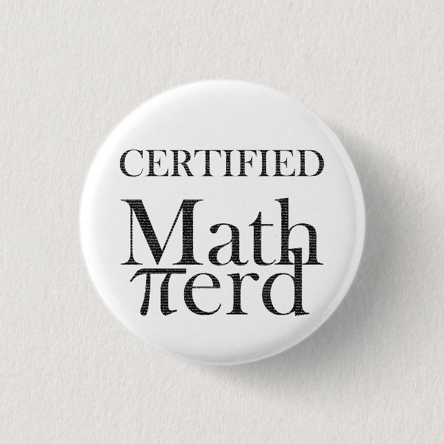 Badge Rond 2,50 Cm Funny Pi Math Enseignant en Sciences Nerd Black Wh (Devant)