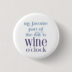 Badge Rond 2,50 Cm Funny Purple WIne O'Clock