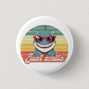 Badge Rond 2,50 Cm Funny requin invitation vous sourire