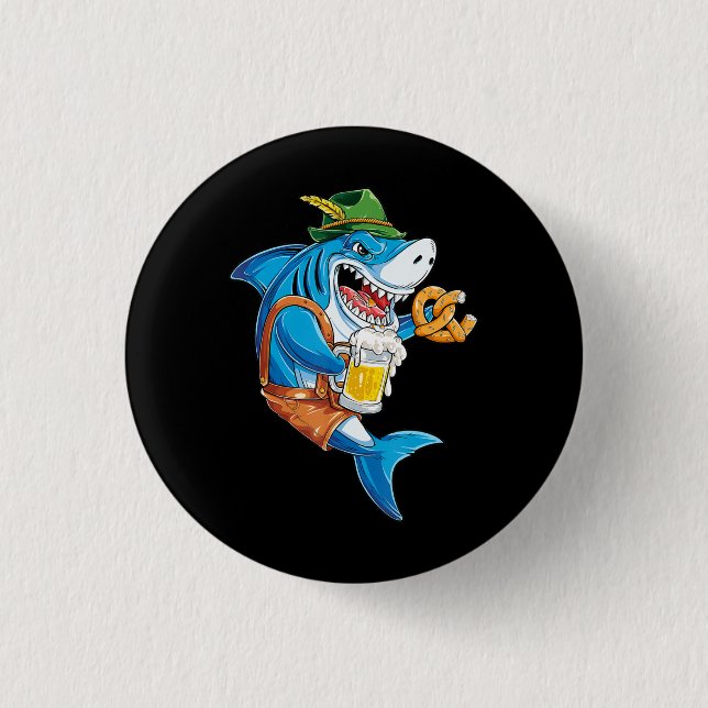 Badge Rond 2,50 Cm Funny Shark Drink (Devant)