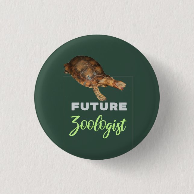 Badge Rond 2,50 Cm futur zoologiste - tortue (Devant)