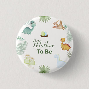 Badge Rond 2,50 Cm Future Maman Rawr Volcan Dinosaure Baby Shower