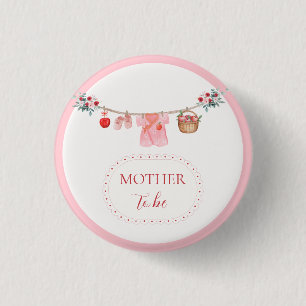 Badge Rond 2,50 Cm Future maman rose Fête prénatale de bébé sur un fi