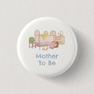 Badge Rond 2,50 Cm Futures Maman Bleu Chambre de Bébé Jouets Poulet B