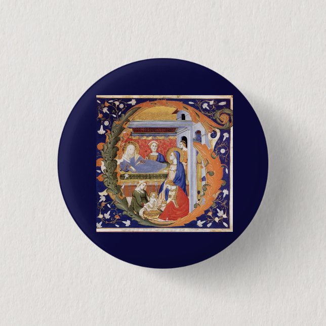 Badge Rond 2,50 Cm G initial éclairé (Devant)