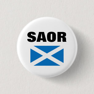 Badge Rond 2,50 Cm Gaélique Ecosse libre Saltire Pinback de Saor