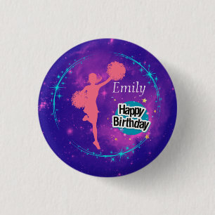 Badge Rond 2,50 Cm Galaxie d'anniversaire joyeuse et personnalisée