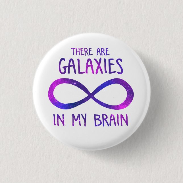 Badge Rond 2,50 Cm Galaxies dans mon cerveau (Devant)