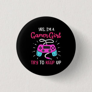 Badge Rond 2,50 Cm Gamer Gift   Oui Je Suis Une Gamer Girl