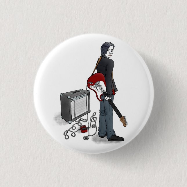 Badge Rond 2,50 Cm garçon avec guitare (Devant)