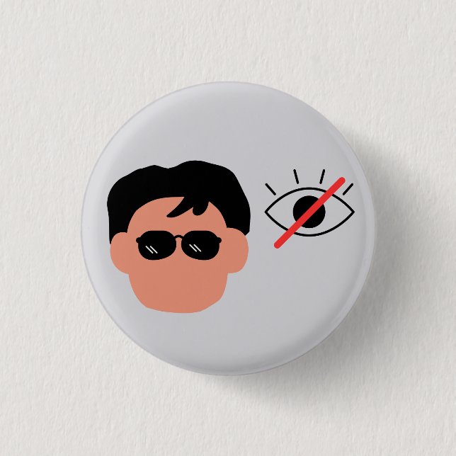 Badge Rond 2,50 Cm garçon ayant une déficience visuelle (Devant)