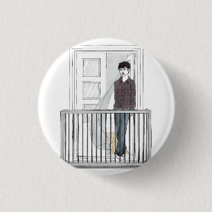 Badge Rond 2,50 Cm garçon dans le balcon