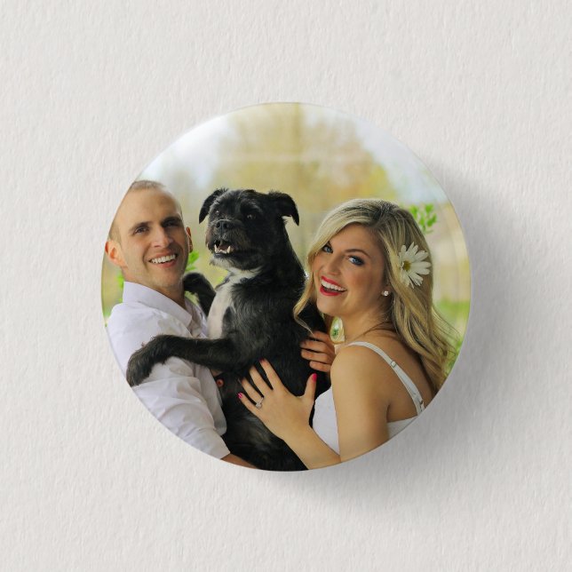 Badge Rond 2,50 Cm Garde photo simple personnalisé chien animal de co (Devant)