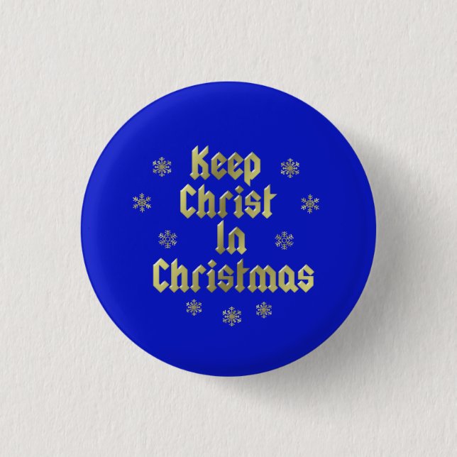 Badge Rond 2,50 Cm Garder Christ dans la boîte de Noël (Devant)