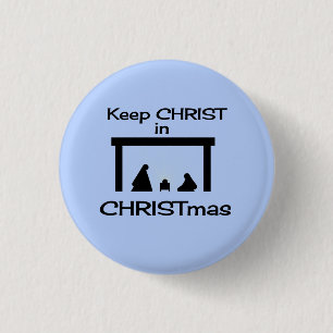 Badge Rond 2,50 Cm Garder le CHRIST en Bouton NOËL / Poignée petite