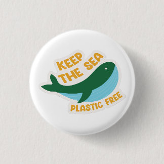 Badge Rond 2,50 Cm Gardez le plastique de la mer libre