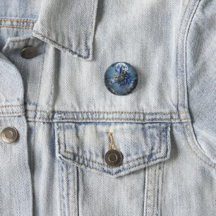 Badge Rond 2,50 Cm Gardien éclairé par la lune du Voile de Saphir. 