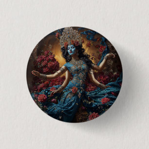 Badge Rond 2,50 Cm Gardienne de la déesse Kali du flux sacré