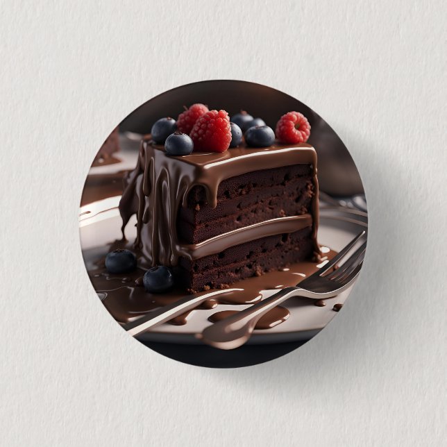 Badge Rond 2,50 Cm Gâteau au chocolat (Devant)