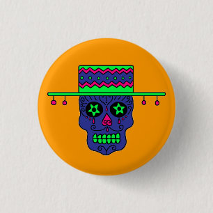 Badge Rond 2,50 Cm Gaucho Sugar Crâne