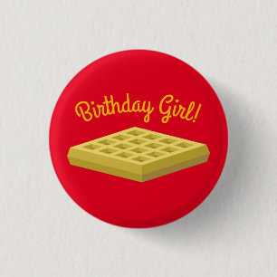 Badge Rond 2,50 Cm Gaufre Mignon Petit Déjeuner Brunch Enfants 1er An